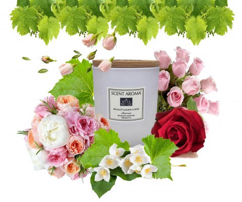 Αρωματικό Κερί Χώρου Σόγιας Bouquet, Honeysuckle & Jasmine Rose (Μπουκέτο, Αγιόκλημαμα, Γιασεμί με Τριαντάφυλλο)175gr / 39 Ώρες Καύσης